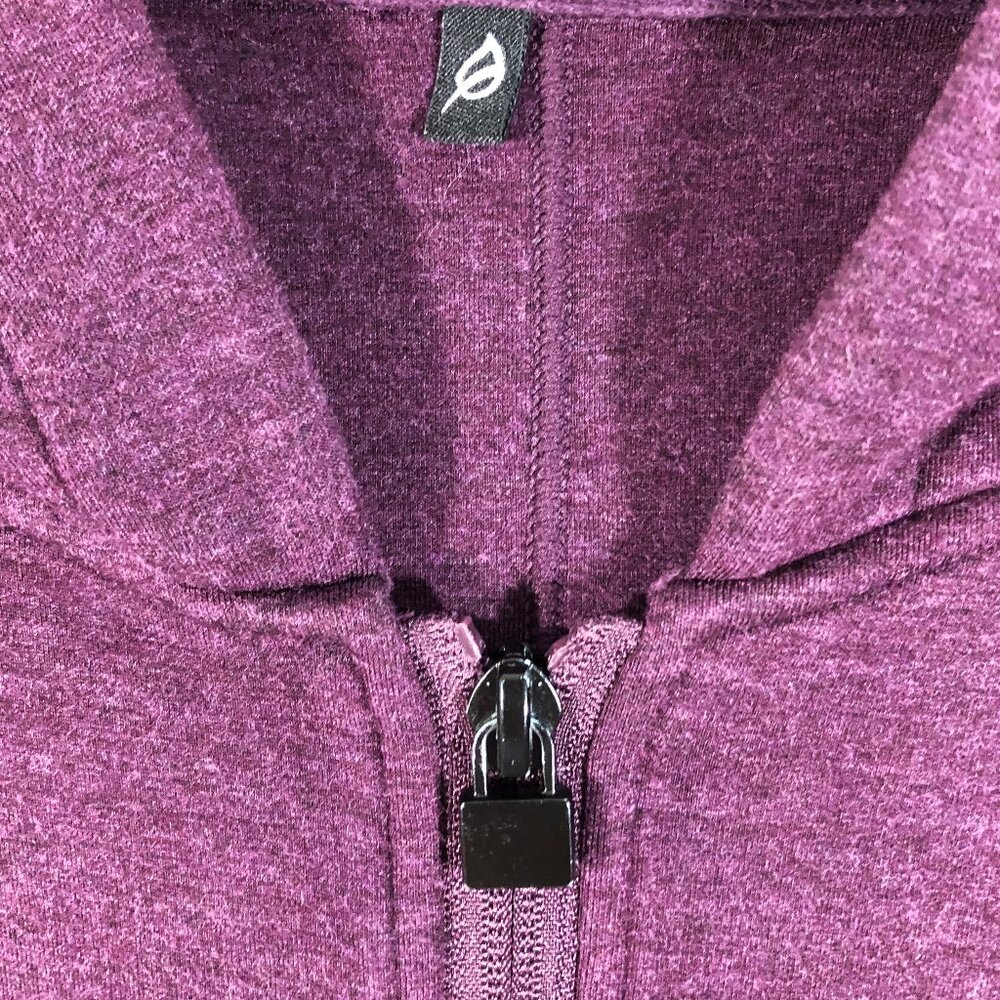 P'TULA Girlfriend Cropped Hoodie Full-Zip in Midnight Plum S - Picture 3 of 12